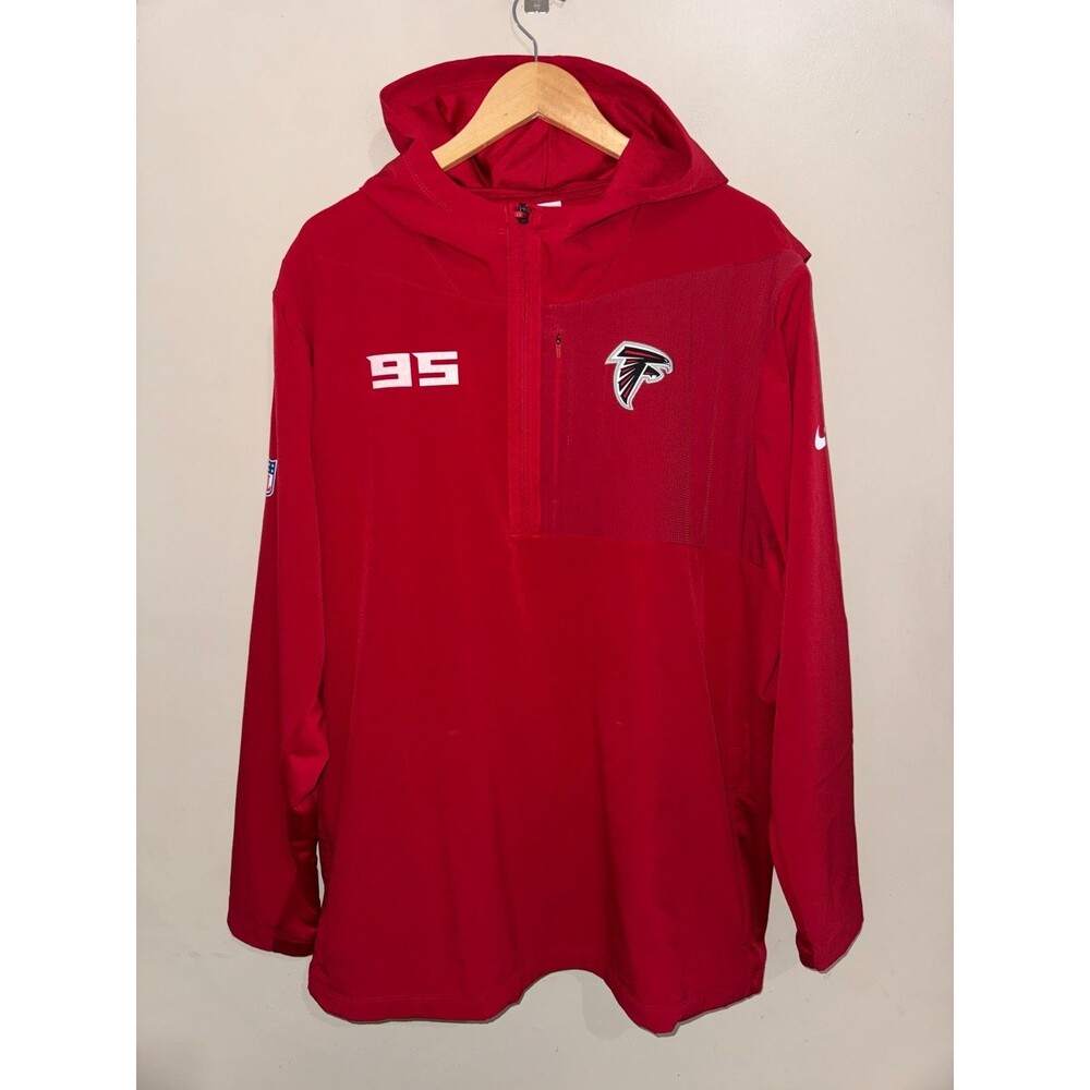 2XL Nike NFL Atlanta Falcons Team Issued PE On-Field 1/2 Zip Pregame Jacket #95
